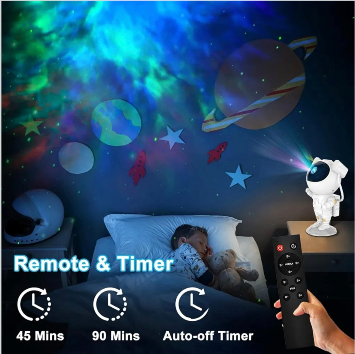 Astronaut Galaxy Projector – Star & Nebula Night Light for Bedroom