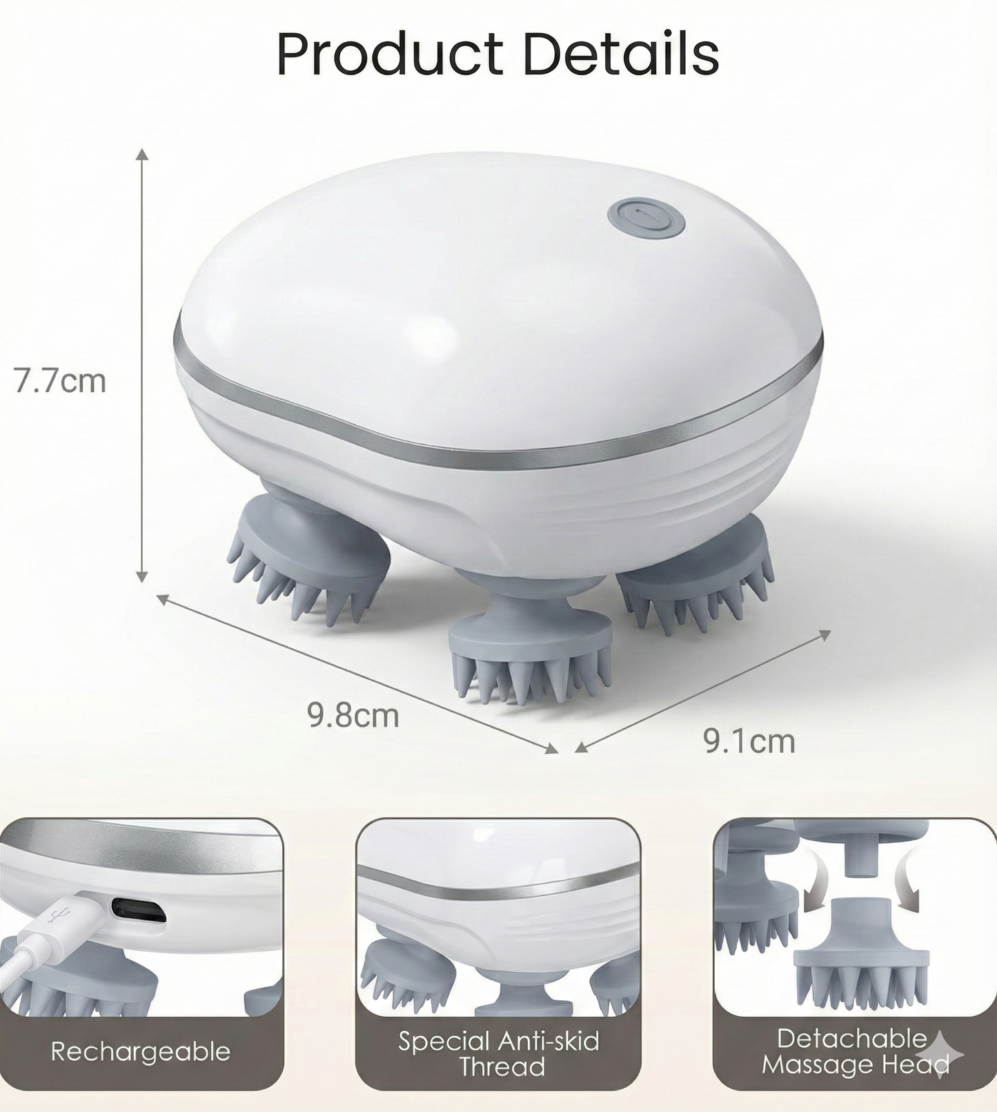 Electric Scalp Massager for Stress Relief & Hair Growth – Deep Relaxation Therapy