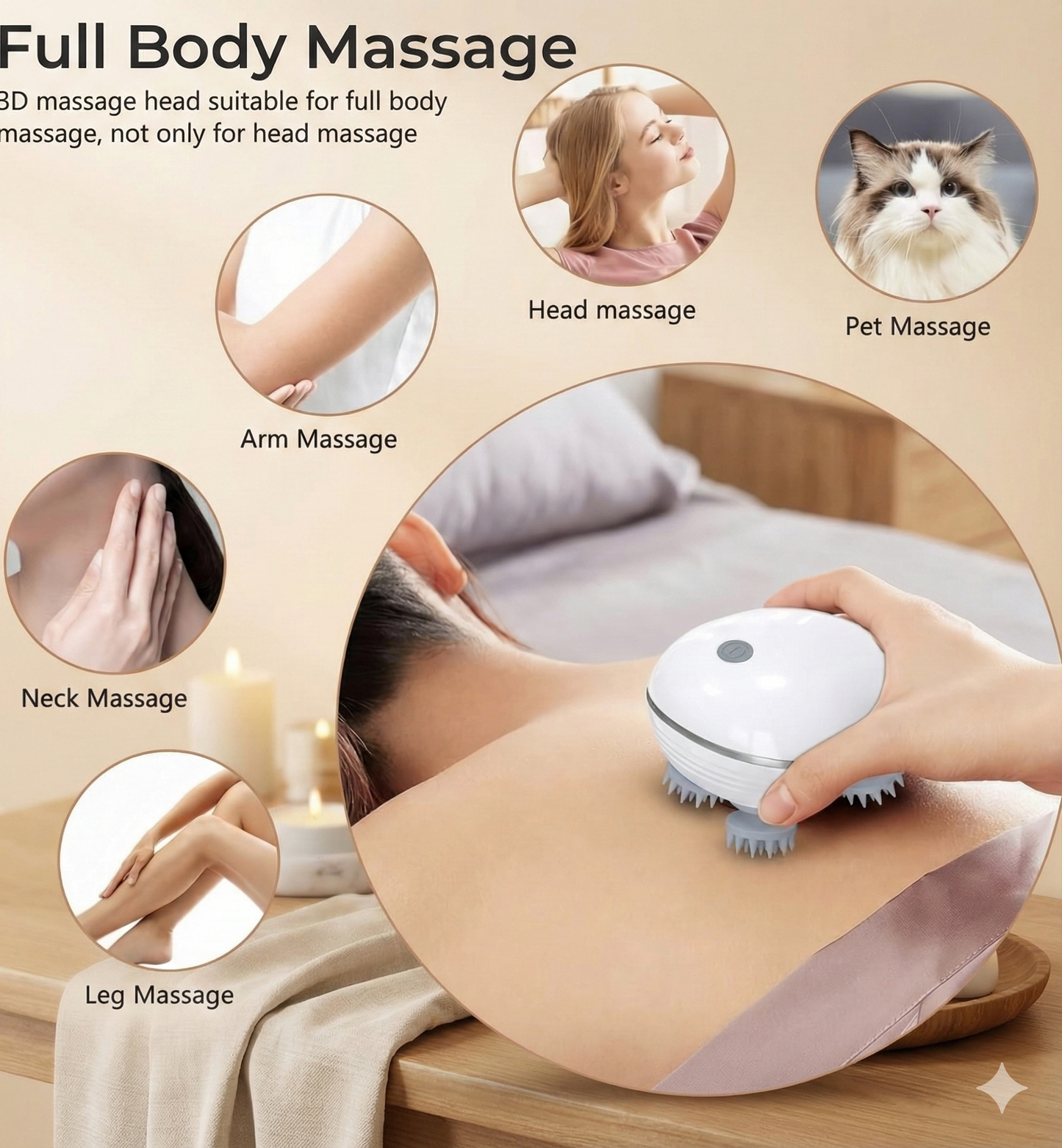 Electric Scalp Massager for Stress Relief & Hair Growth – Deep Relaxation Therapy