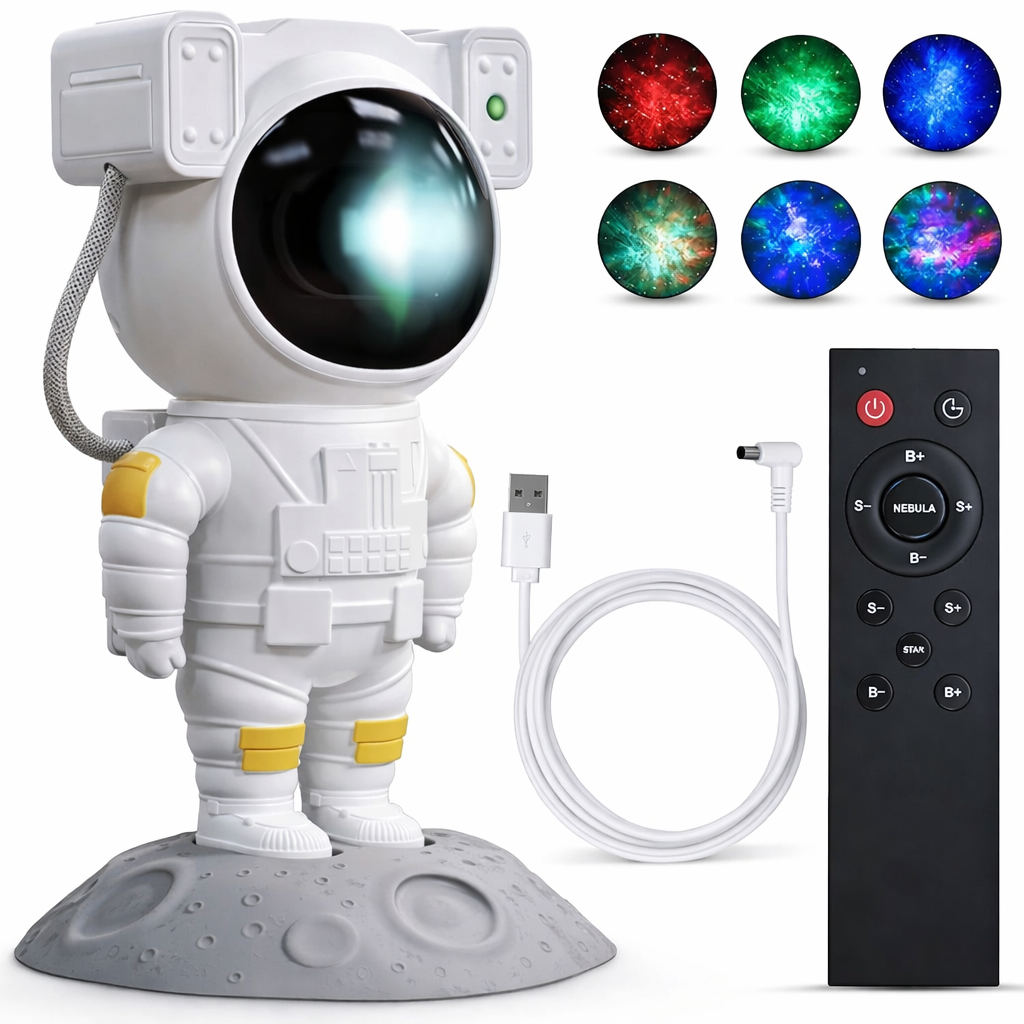Astronaut Galaxy Projector – Star & Nebula Night Light for Bedroom