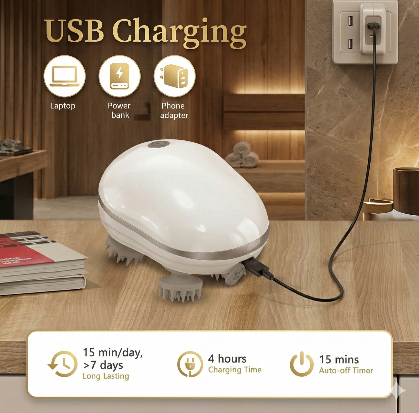 Electric Scalp Massager for Stress Relief & Hair Growth – Deep Relaxation Therapy